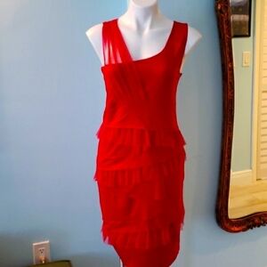 TORRID Red Tiered Cocktail Party Dress with Shoulder Detail